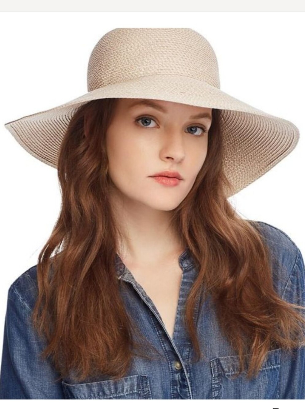 Eric Javits NY- Hampton Squishee Sun Hat in Cream with a Signature Metallic Logo